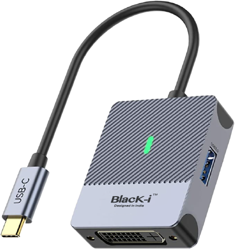 Black-i Type-C to DVI with 1 Port USB 3.0 (4K@30Hz)