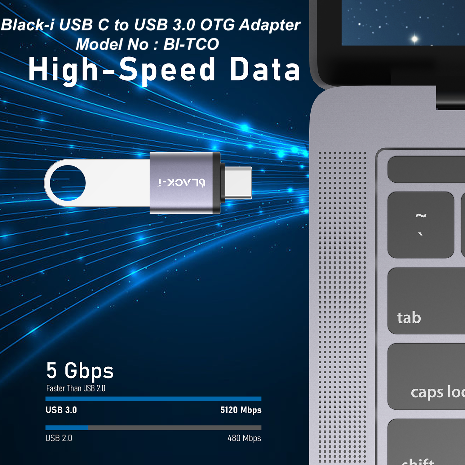 Black-i USB-C to USB 3.0 OTG Converter