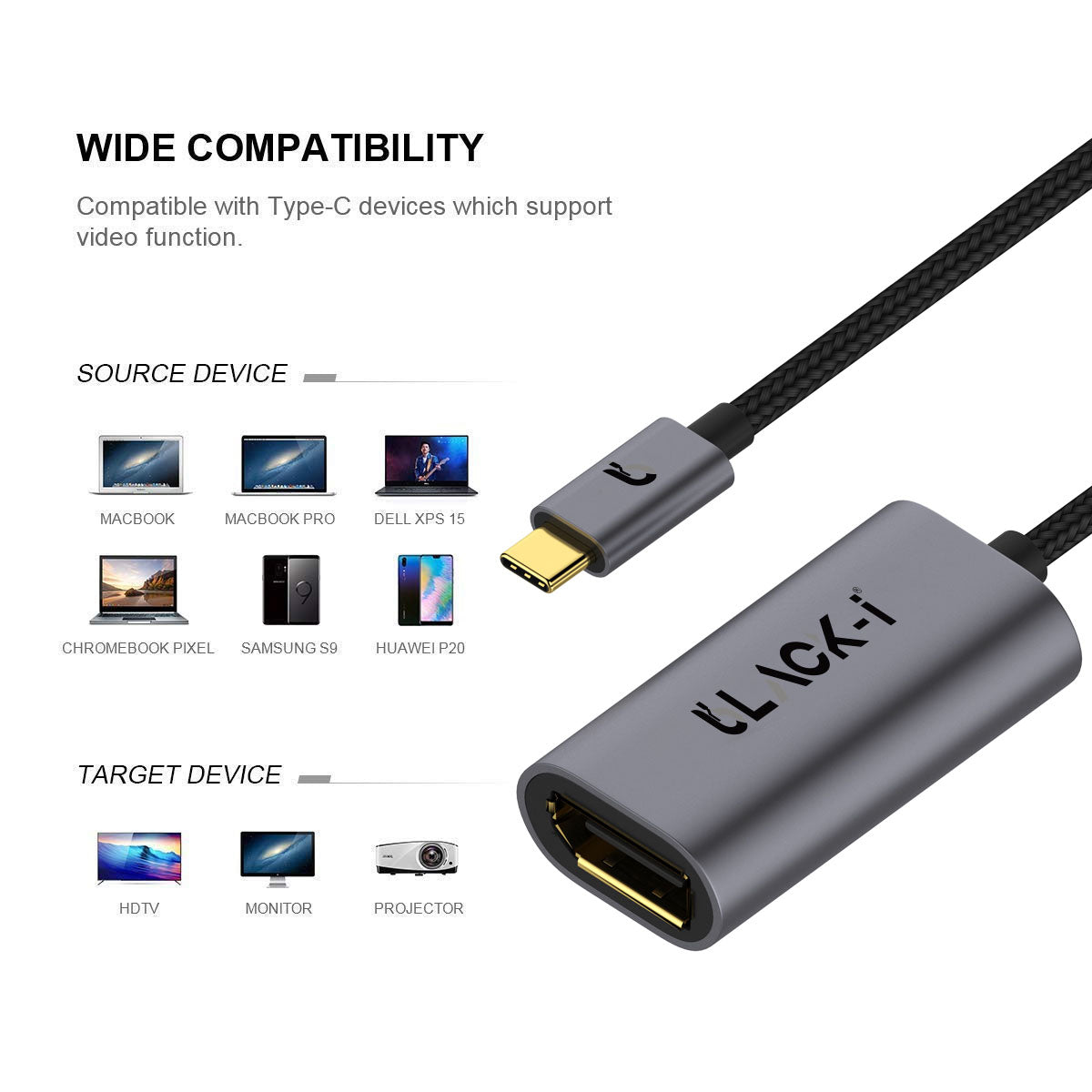 Black-i USB-C to DisplayPort 4K Converter