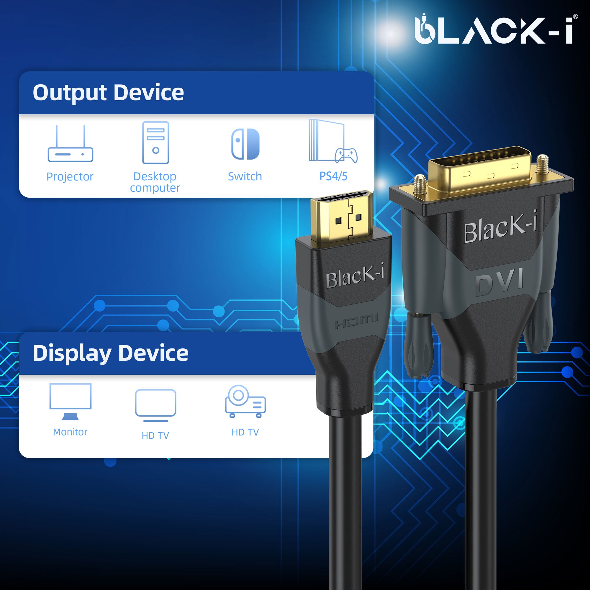 Black-i HDMI to DVI Cable