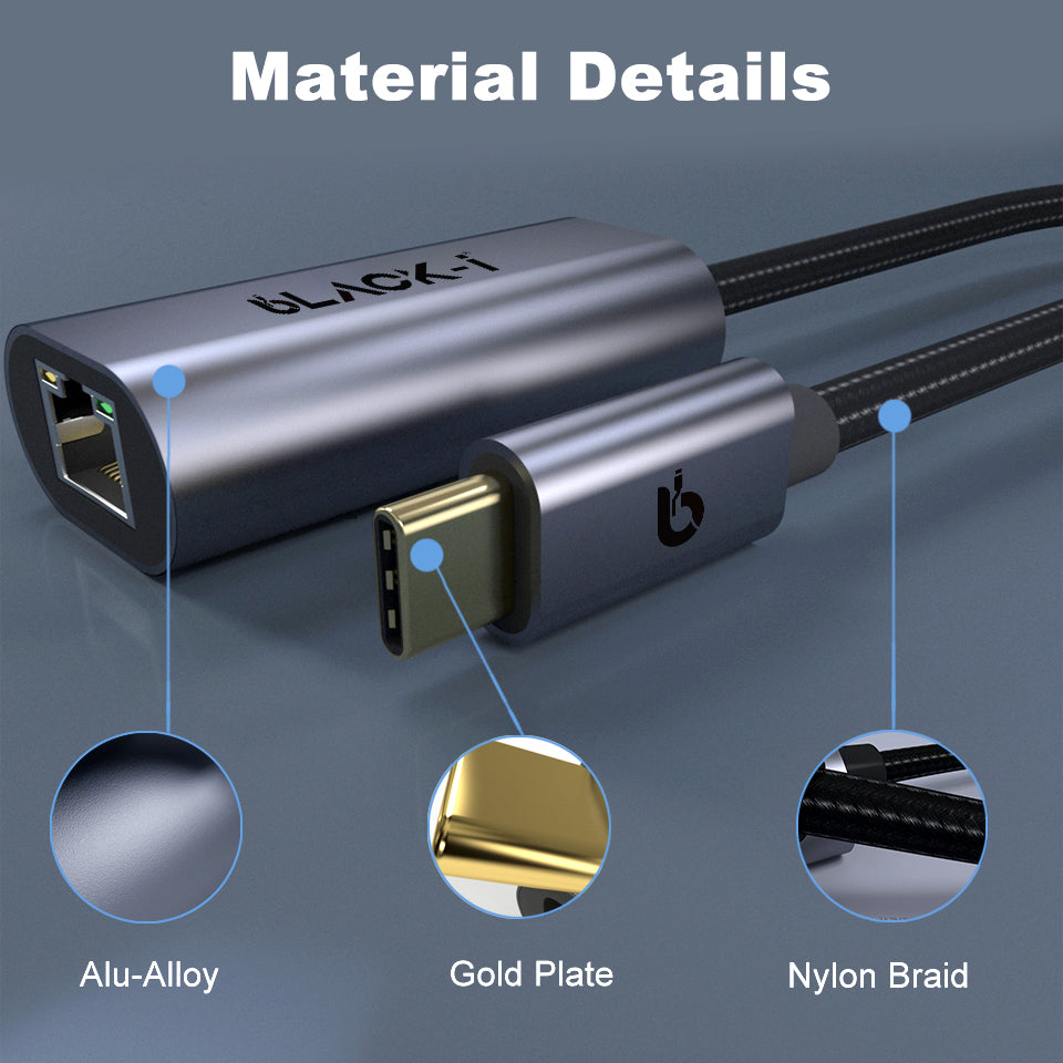 Black-i USB-C to Gigabit LAN Converter