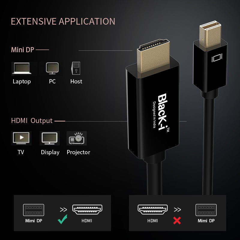 Black-i Mini DisplayPort to HDMI (4K) Cable 1.8 Meter