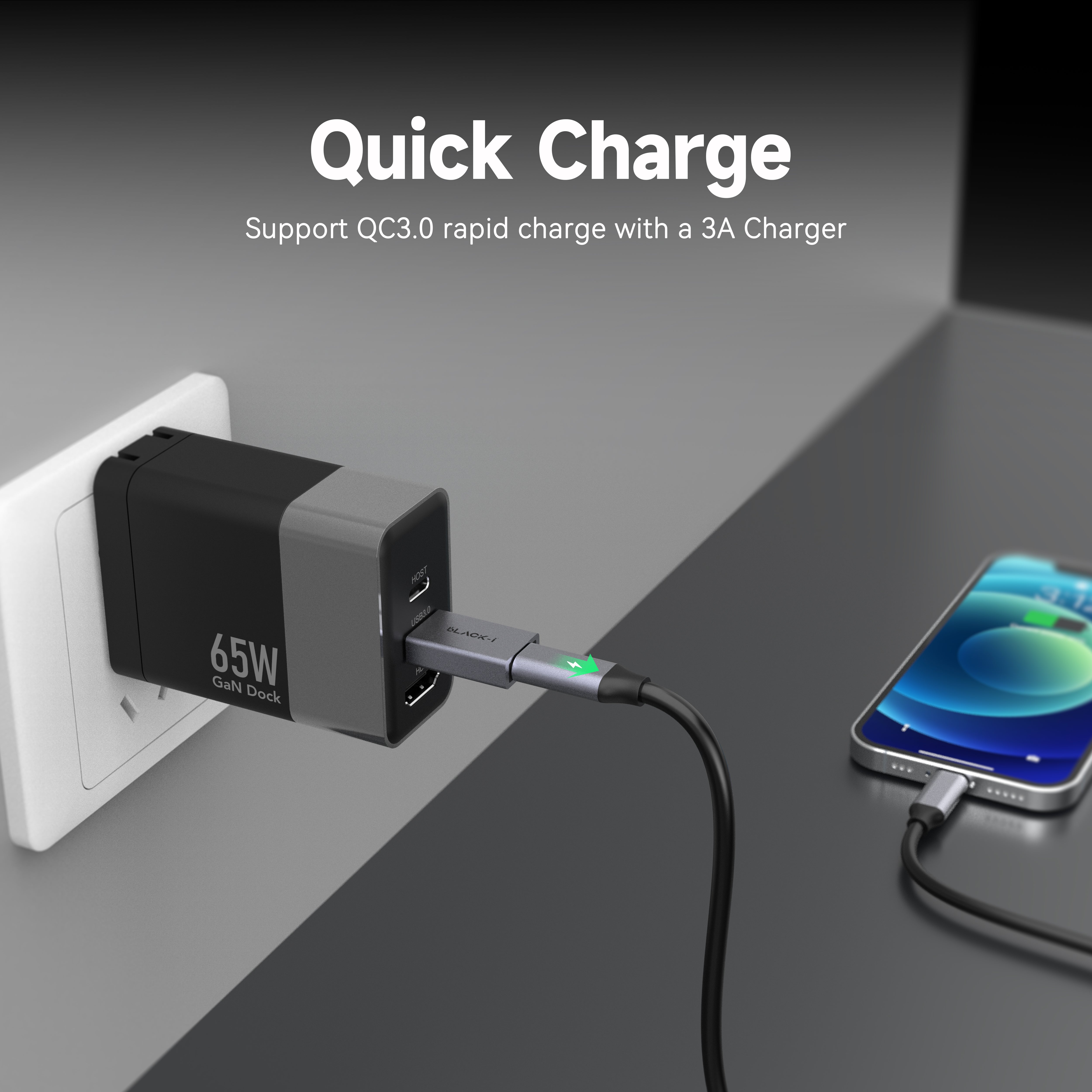 Black-i USB 3.1 Male to Type-C Female Converter