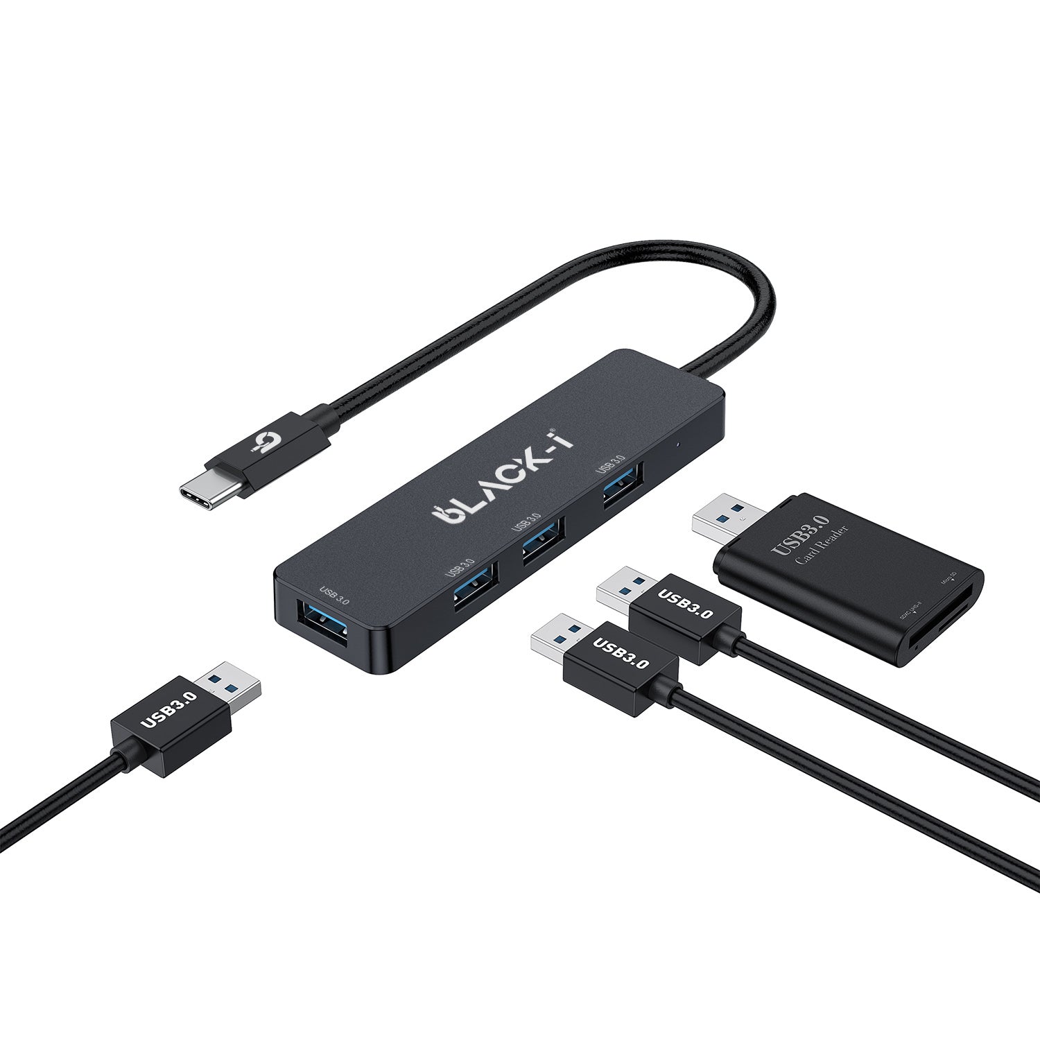 Black-i USB-C to 4-Port USB 3.0 Hub