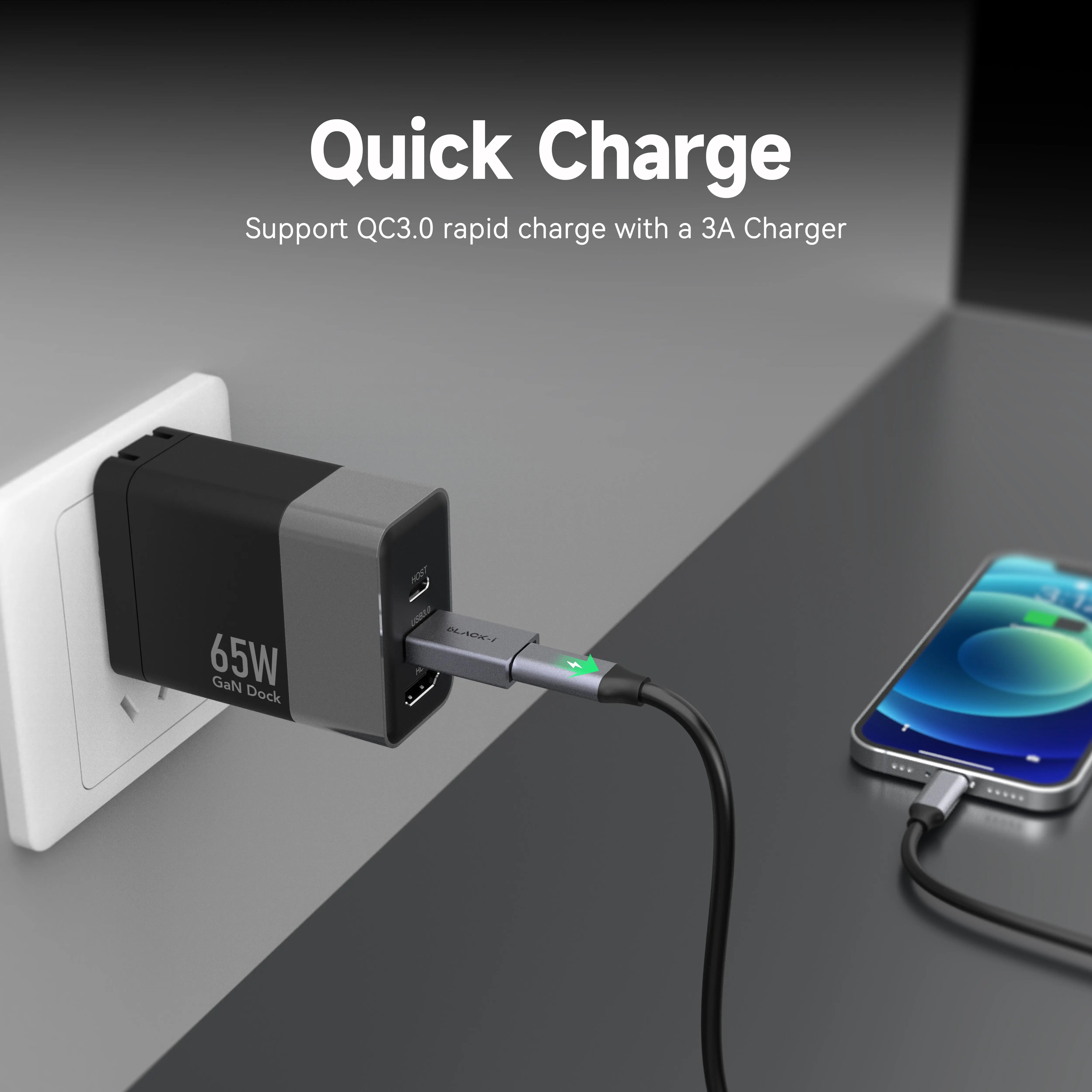 Black-i USB 3.1 Male to Type-C Female Converter
