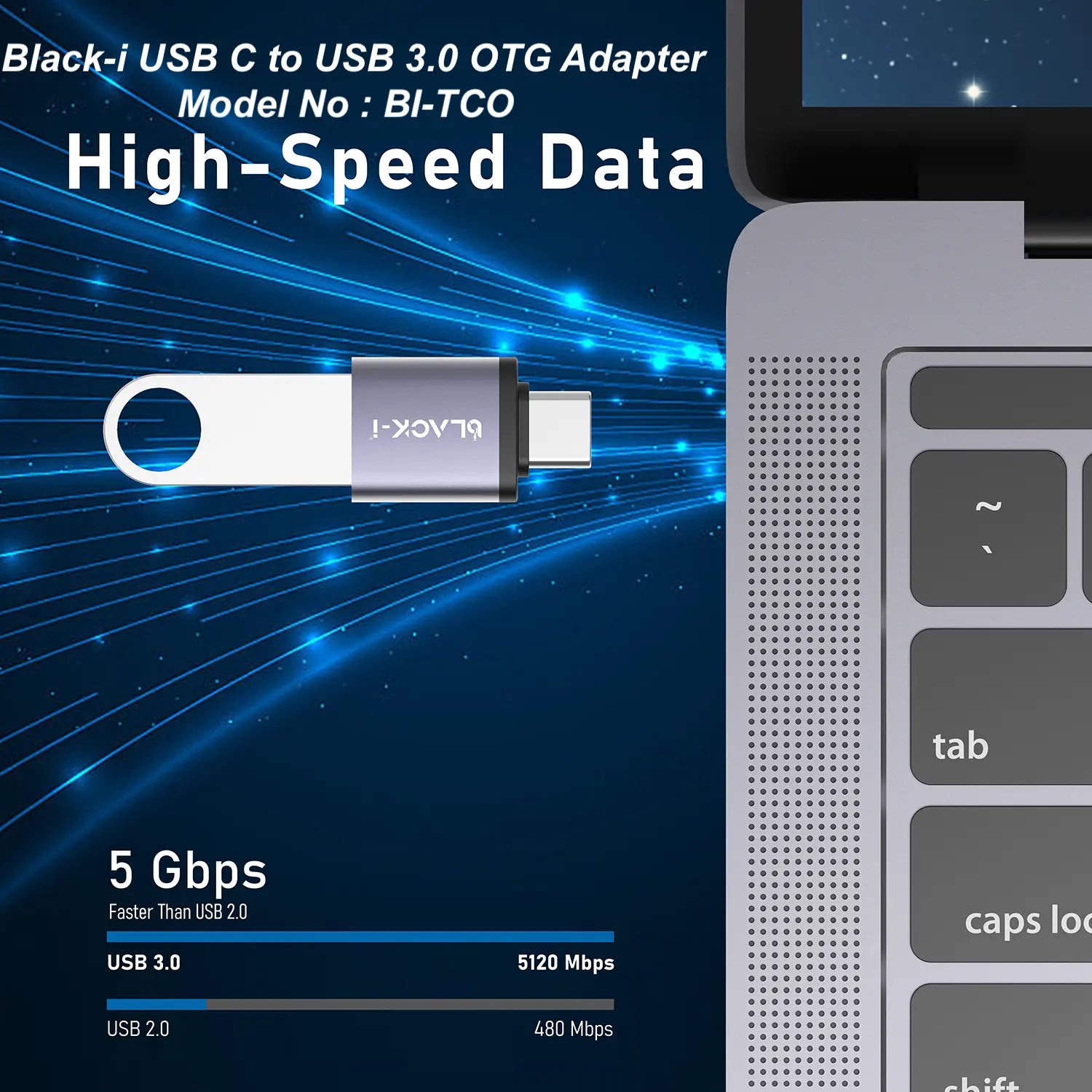 Black-i USB-C to USB 3.0 OTG Converter