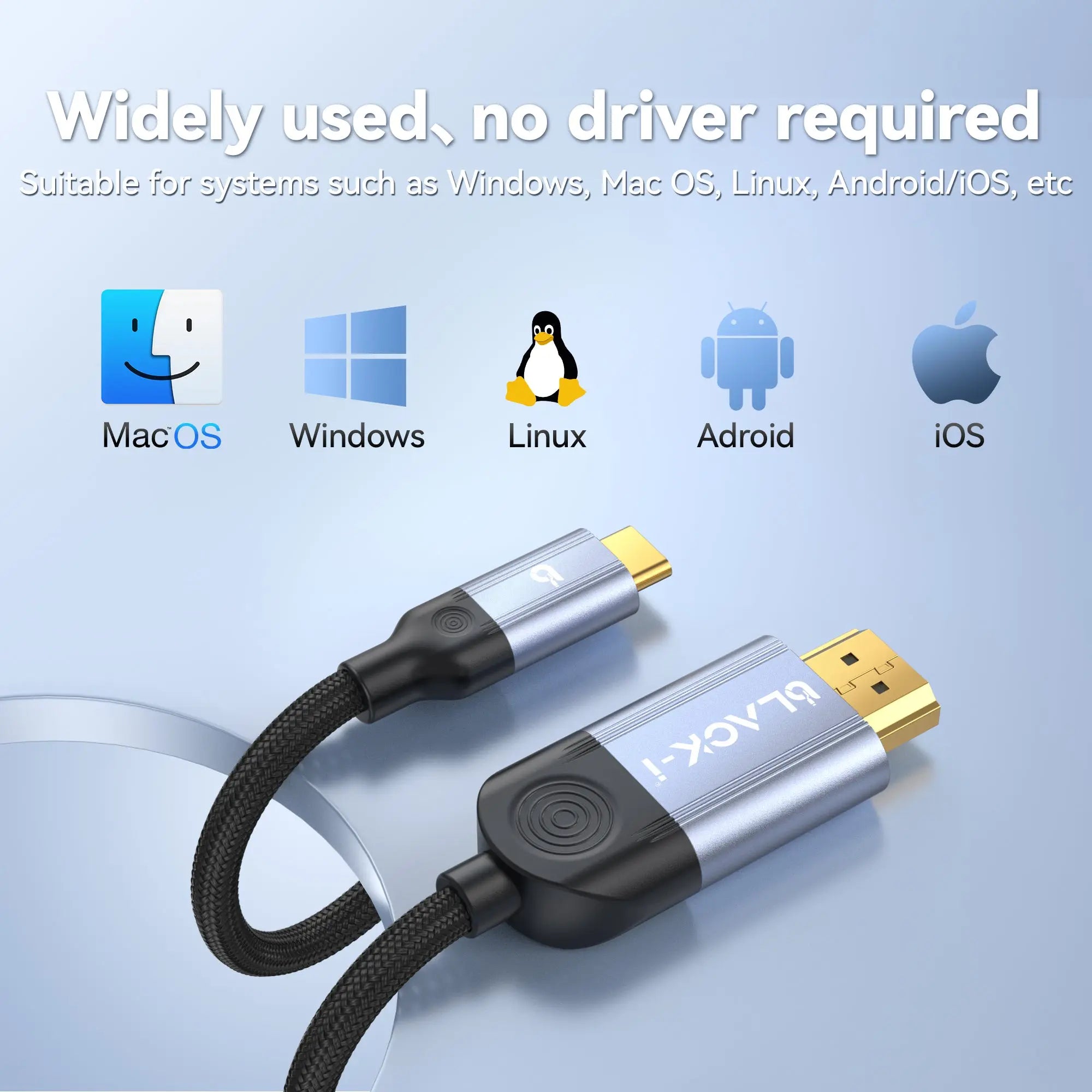 USB-C to HDMI cable plug and play feature with no driver installation required