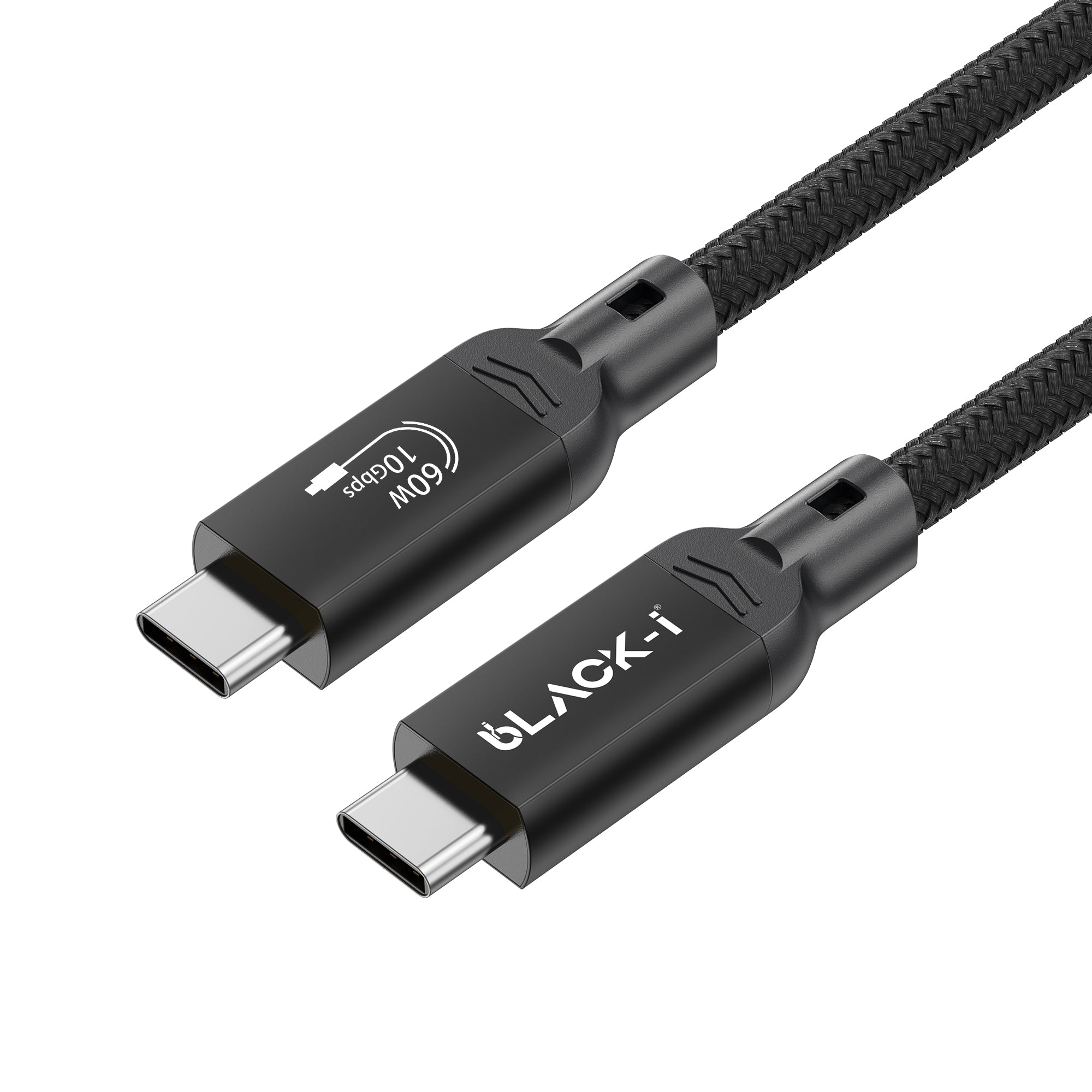 USB-C to USB-C cable cotton braided design with 60W fast charging by Black-i