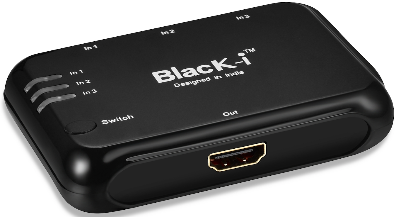 Black-i HDMI Switcher - 3 Input 1 Output – Streamlined Connectivity for Versatile Multimedia Integration