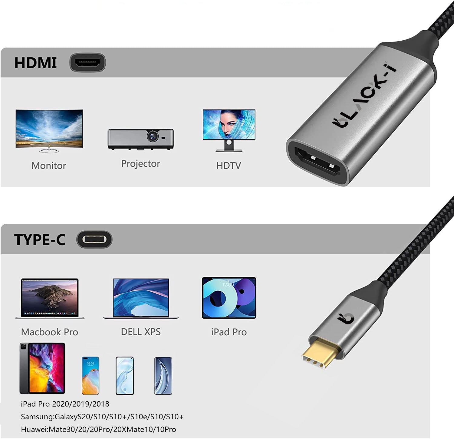 Black-i USB-C to HDMI 4K Converter – Elevate Your Visual Experience with Crisp 4K Connectivity in a Modern Design