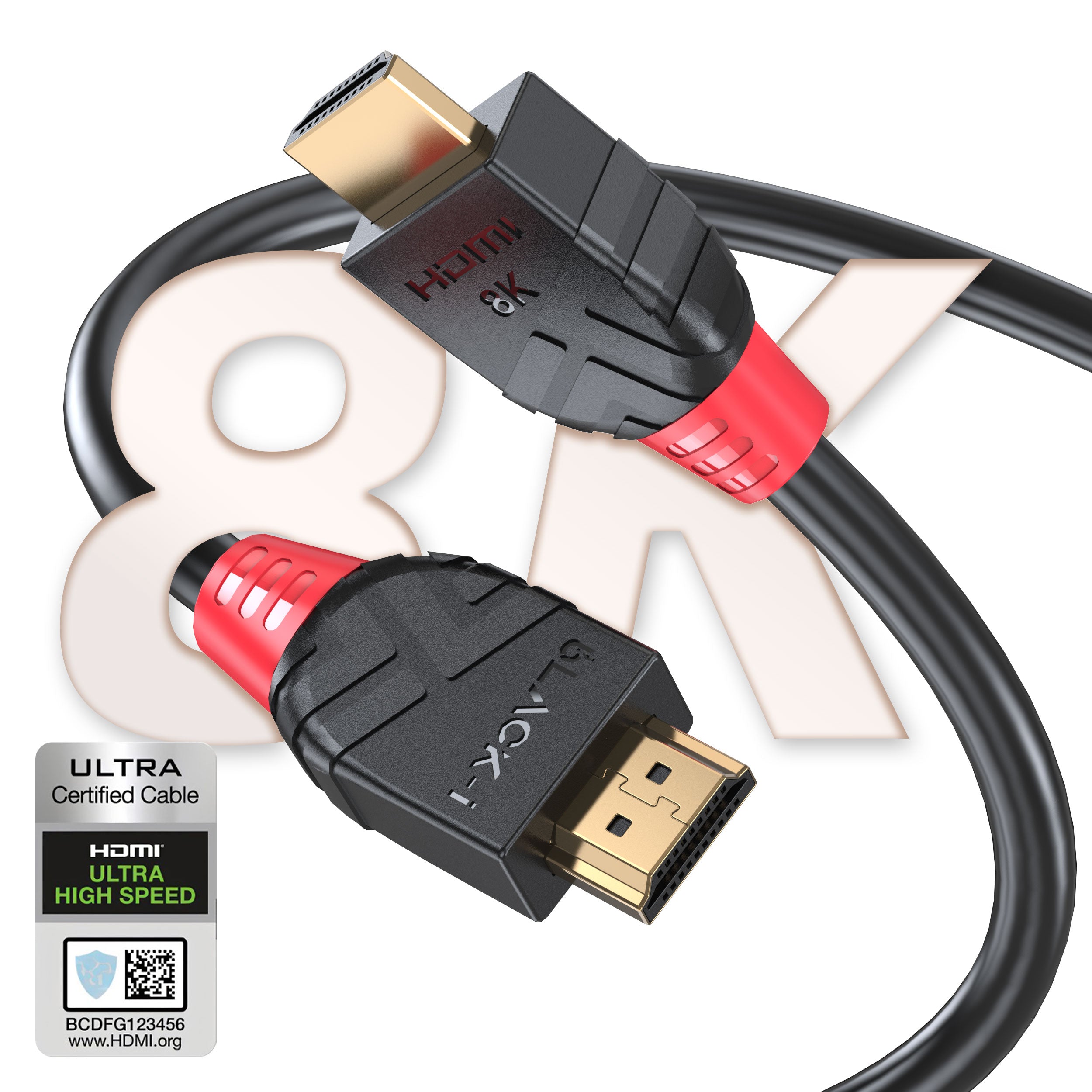 BLACK-I Ultra High-Speed HDMI 2.1 8K Cable (BI-HD-8K) – Elevate Your Visual Experience with 8K@60Hz, 4K@120Hz, HDR, VRR, eARC, and 48Gbps of Unparalleled Performance