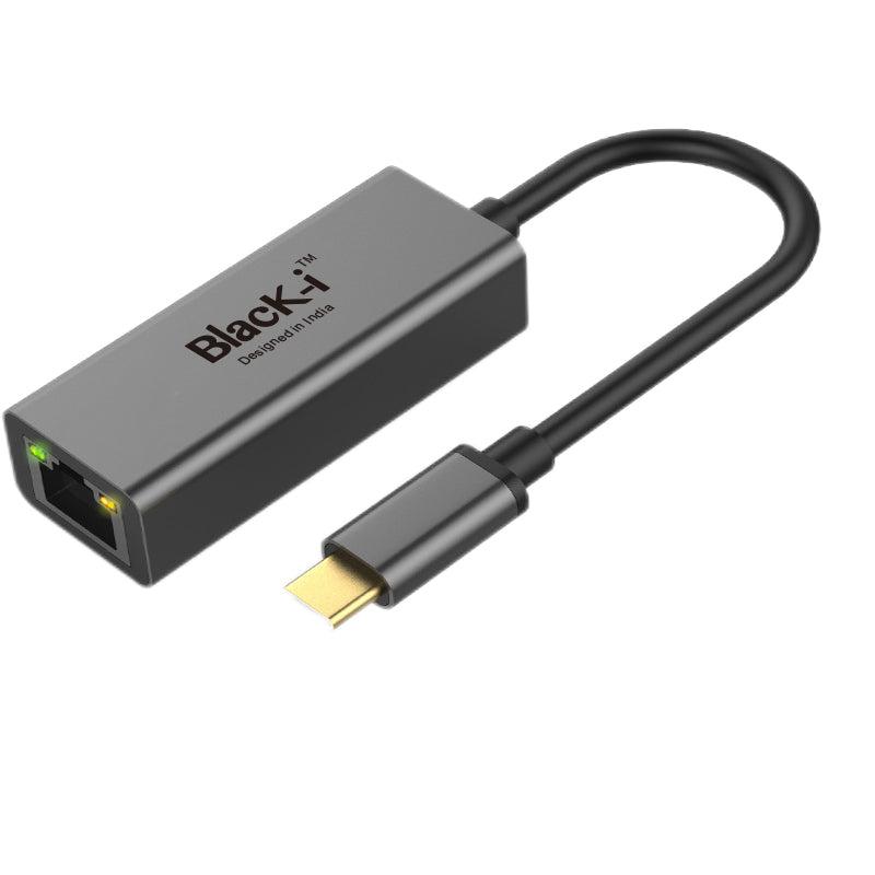 Black-i USB-C to LAN 100 Mbps Converter – Swift Network Connectivity for Seamless Data Transmission