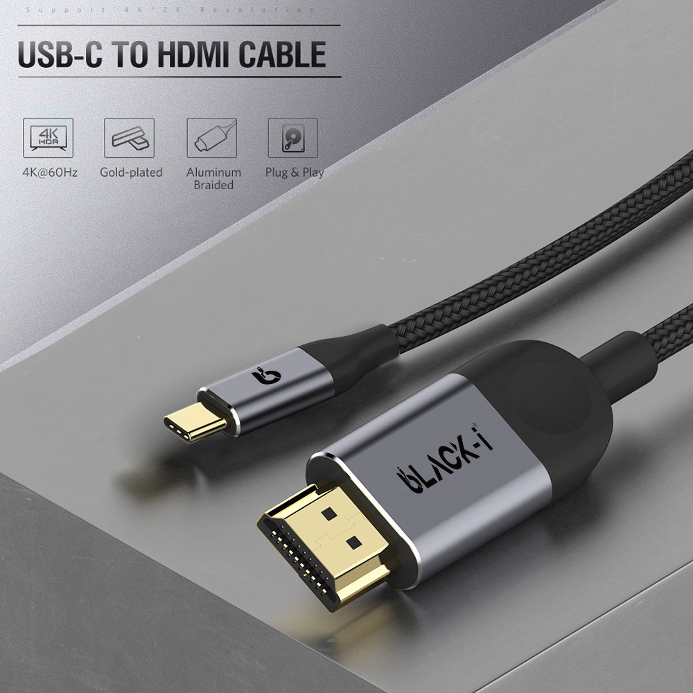 Black-i USB-C to HDMI 4K Cable – Streamline Connectivity for Stunning 4K Visuals in a Convenient Design