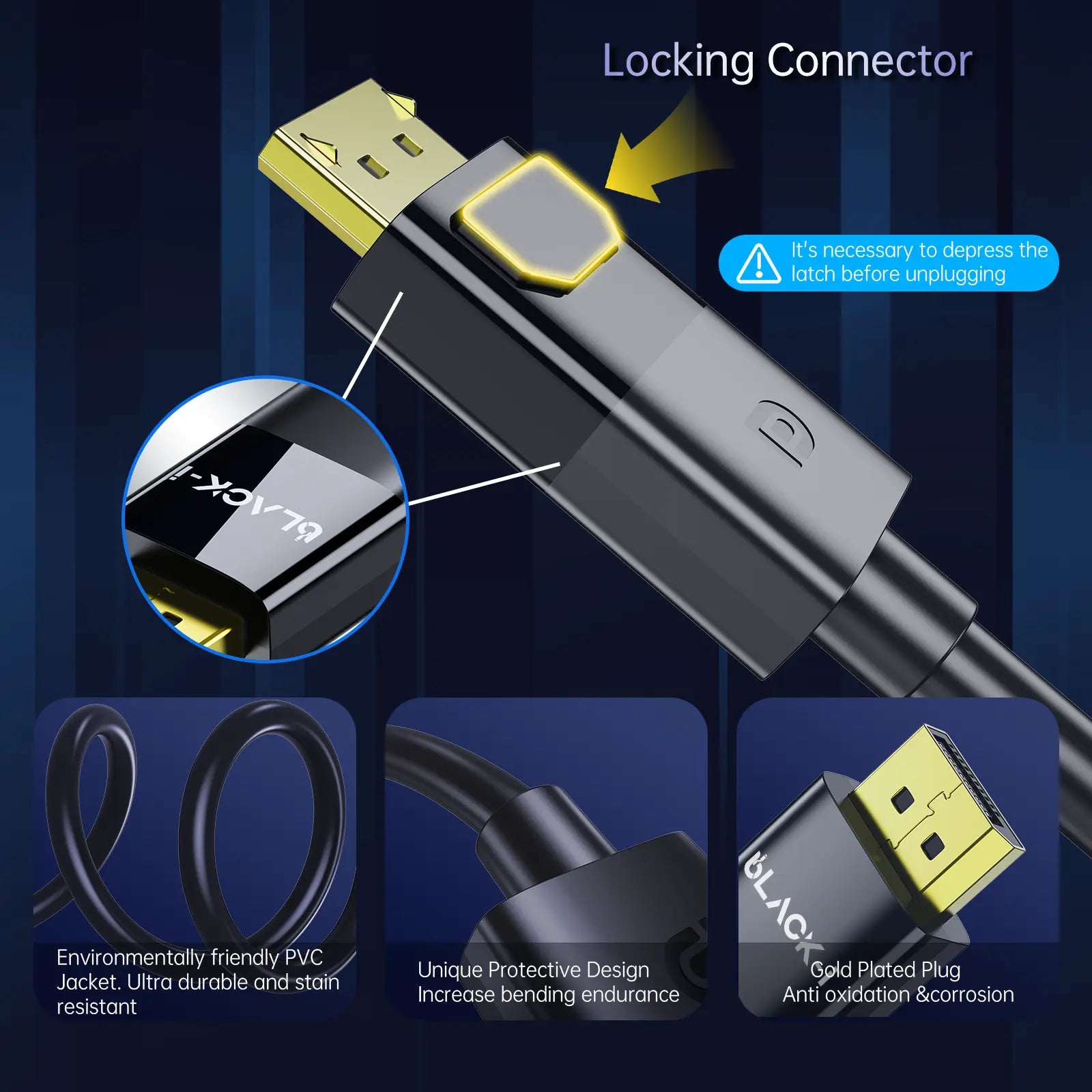 8k DisplayPort cable - Black-i 