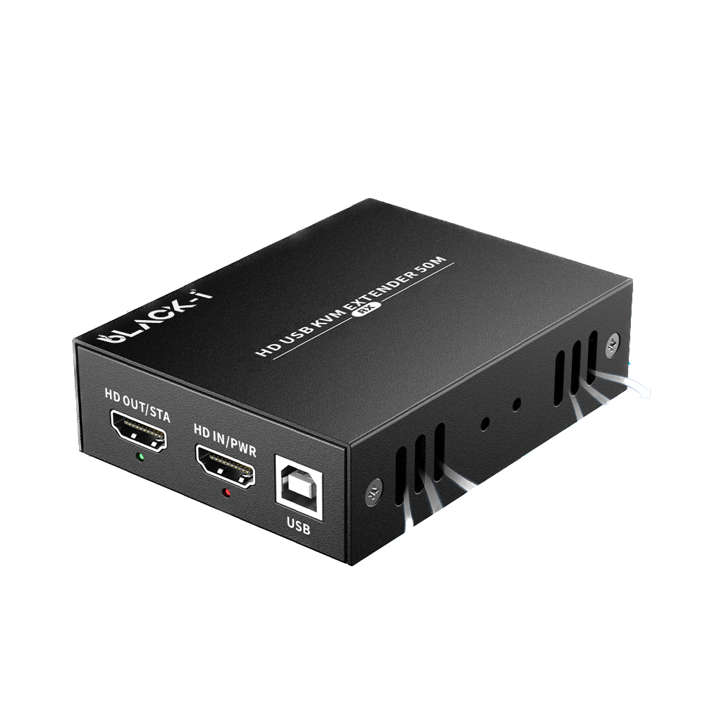 Black-i HDMI KVM Extender Over LAN with USB 2.0 - Extend Signals up to 50 Meters for Remote Control and High-Speed Connectivity