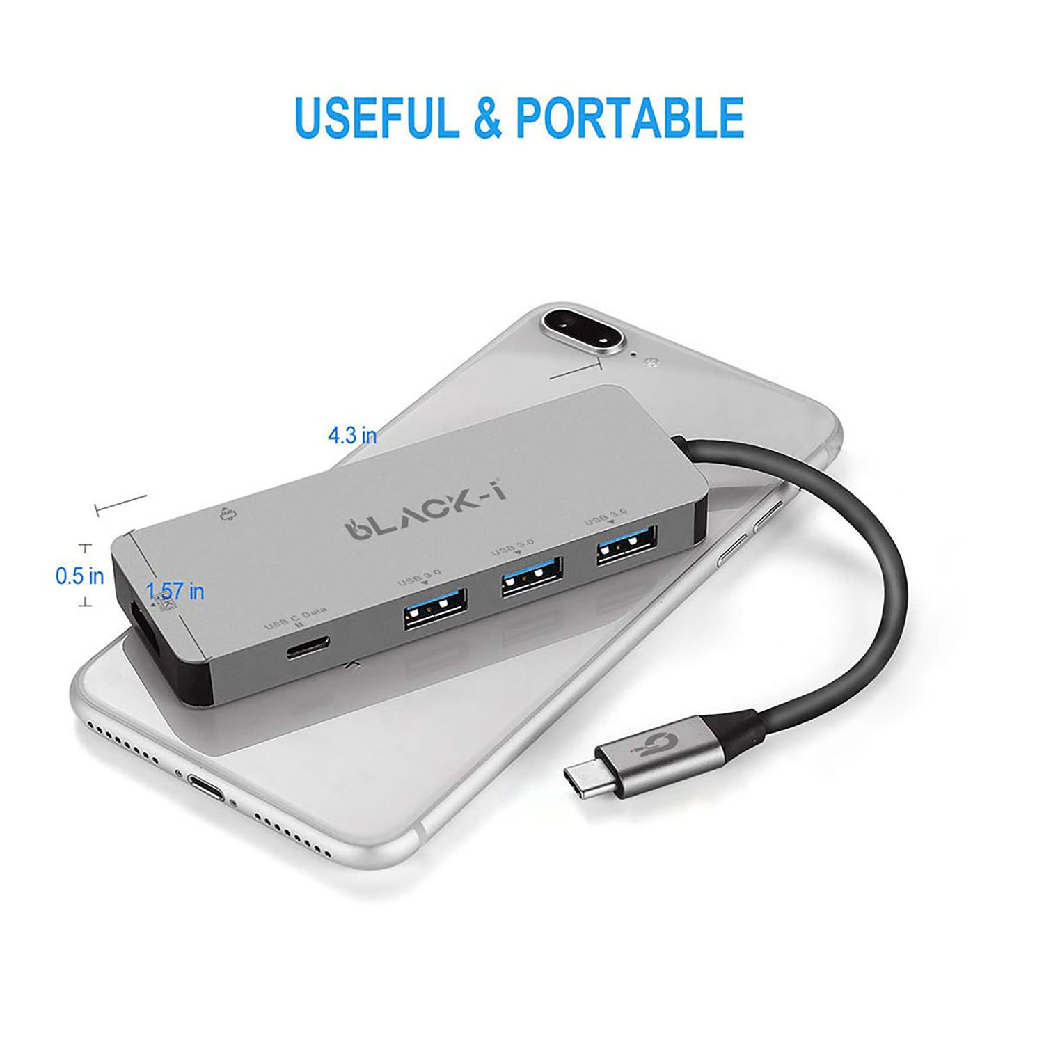 Black-i USB-C to HDMI, USB 3.0, USB-C & PD Hub – All-in-One Connectivity Solution for Enhanced Productivity and Multimedia Experience