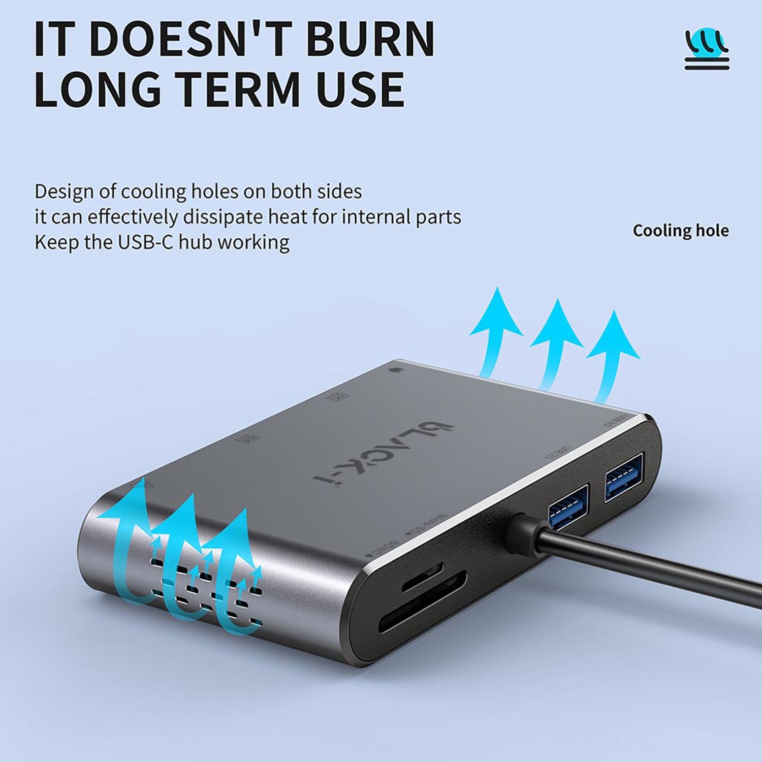Black-i USB-C 8-in-1 Docking Station – Dual HDMI, USB 3.0, USB 2.0, Card Reader, Gigabit LAN & PD – Comprehensive Connectivity for Ultimate Productivity