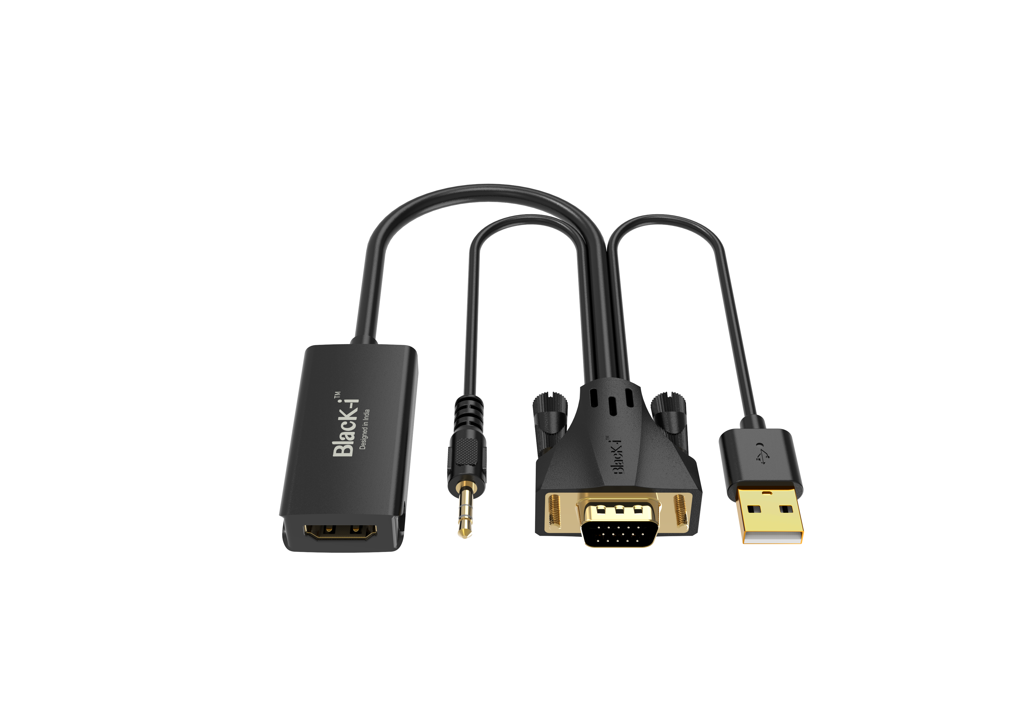 Black-i VGA to HDMI Converter with Audio – Elevate Your Display and Audio Integration for an Enhanced Multimedia Experience