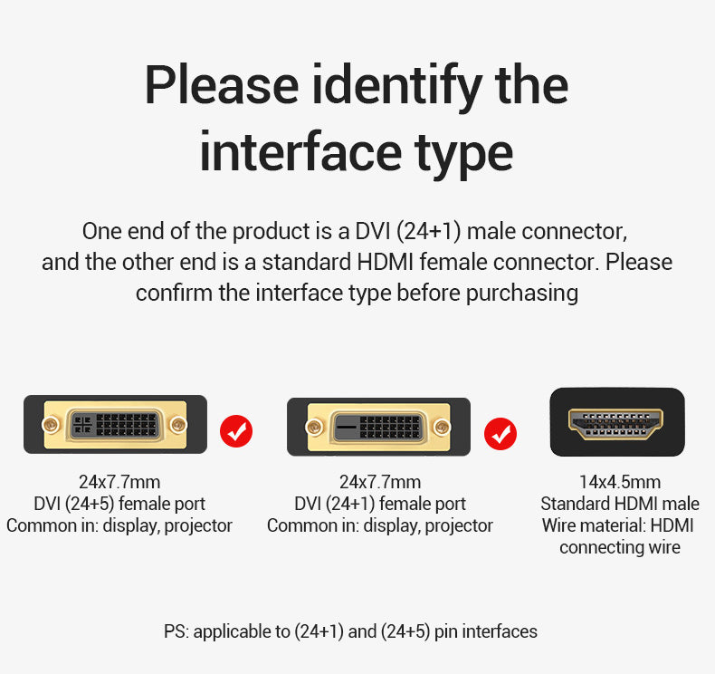 Black-i DVI 24+1 to HDMI Female Converter 