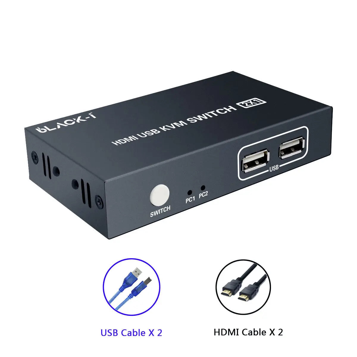 Black-i HDMI 2 in 1 Out KVM Switch 4K 