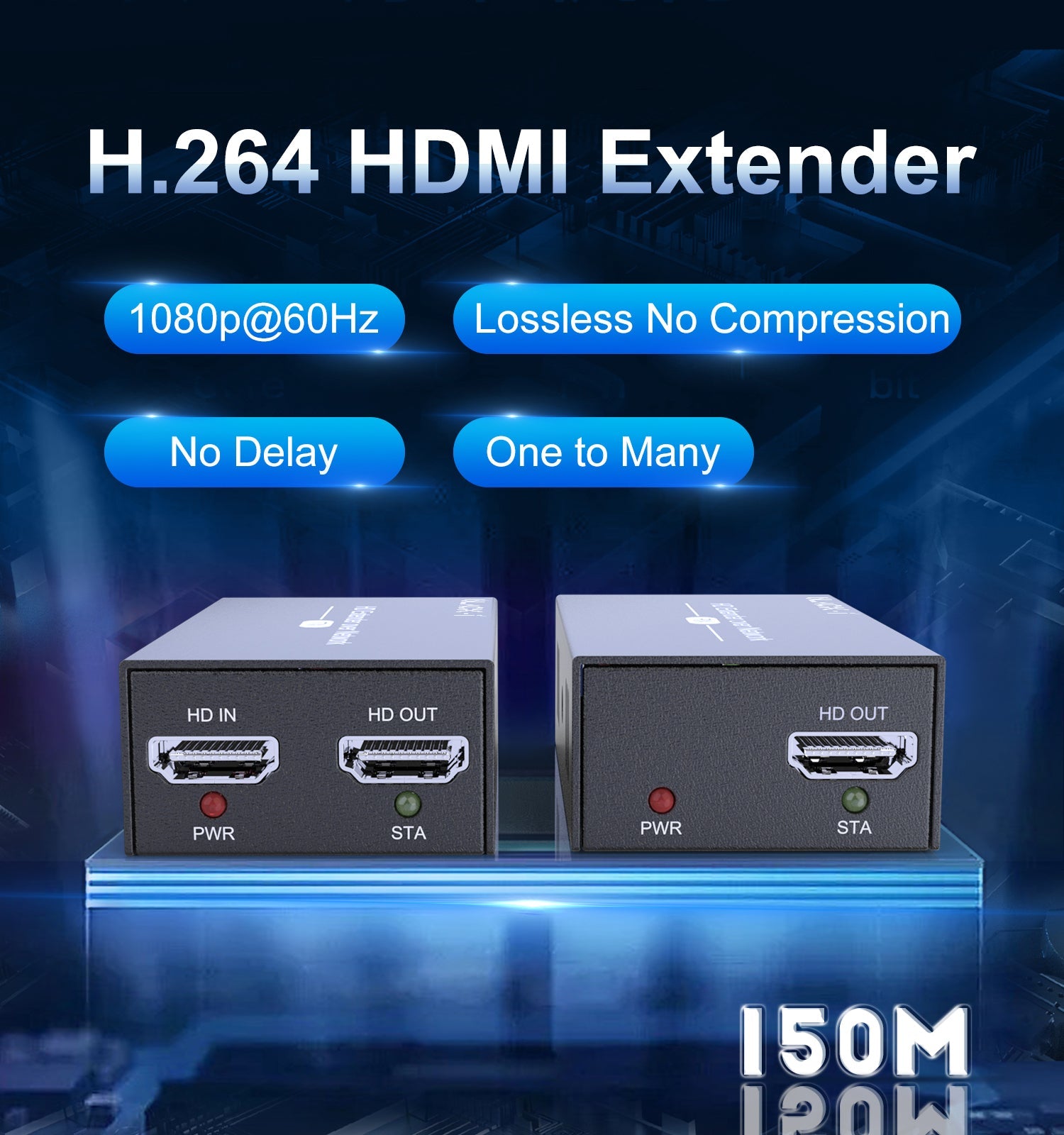 Black-i HDMI Over LAN Extender up to 150 Meters 
