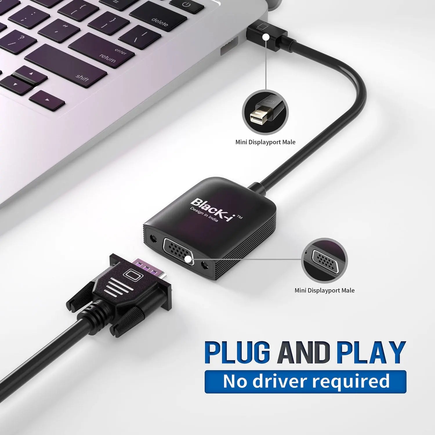 Black-i Mini DisplayPort to VGA Converter 