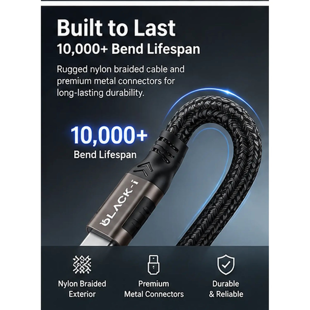 Black-i Thunderbolt 4 Cable 1 Meter with 40Gbps & 8K@60Hz