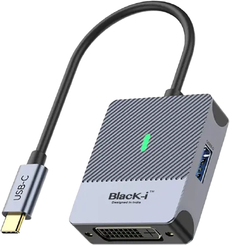 Black-i Type-C to DVI with 1 Port USB 3.0 (4K@30Hz) 