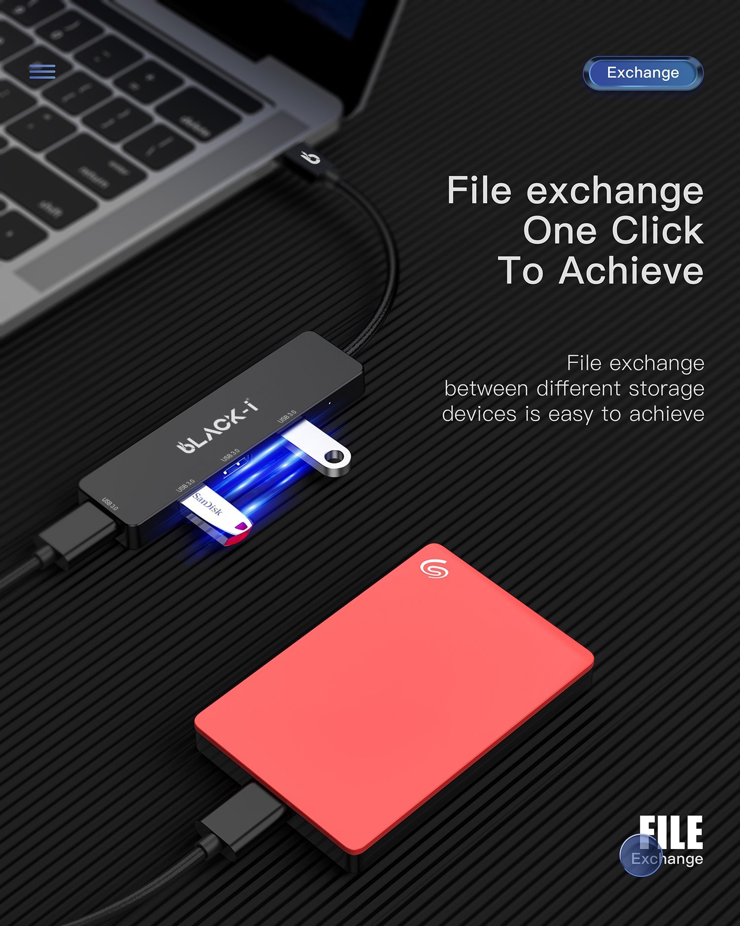 Black-i USB 3.0 4-Port Hub 