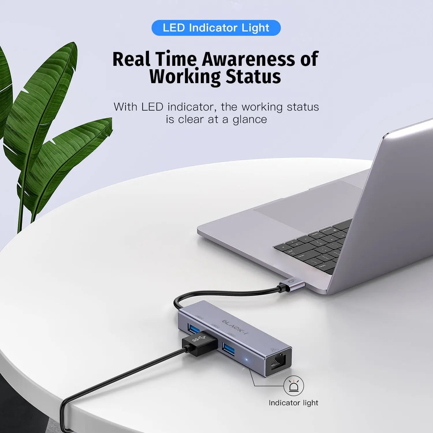 Black-i USB 3.0 to Gigabit LAN with 3*USB 3.0 Hub 