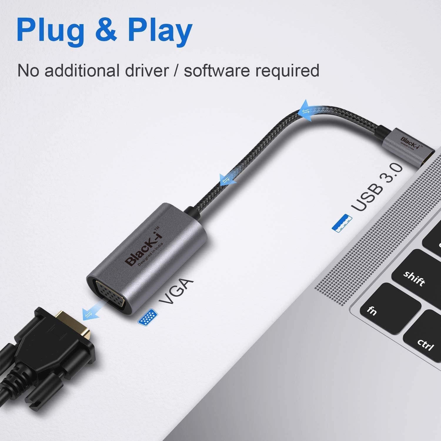 Black-i USB 3.0 to VGA Converter 