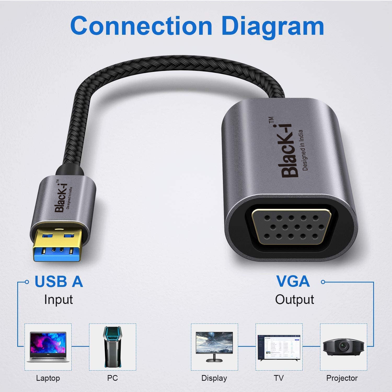 Black-i USB 3.0 to VGA Converter 