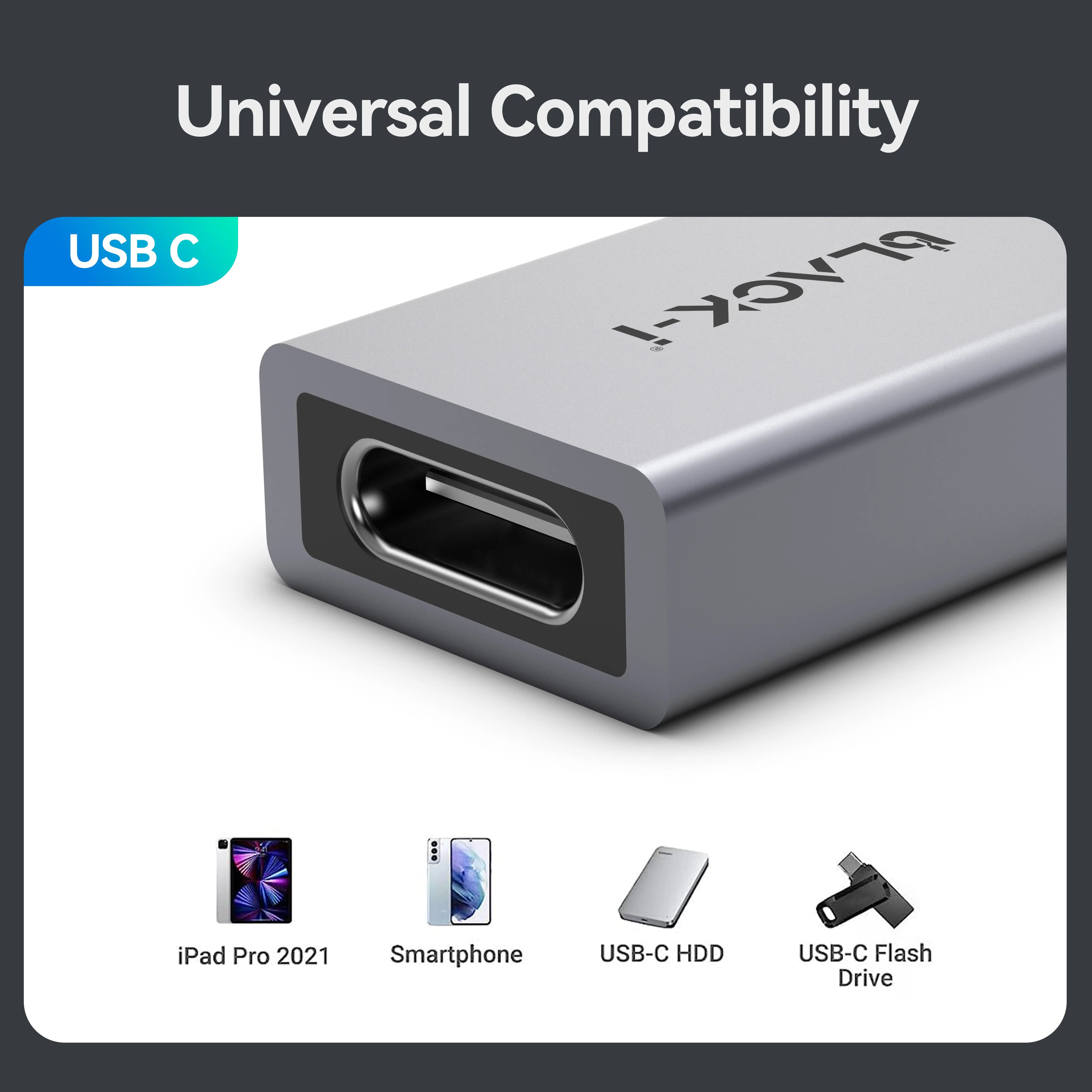 Black-i USB 3.1 Male to Type-C Female Converter 
