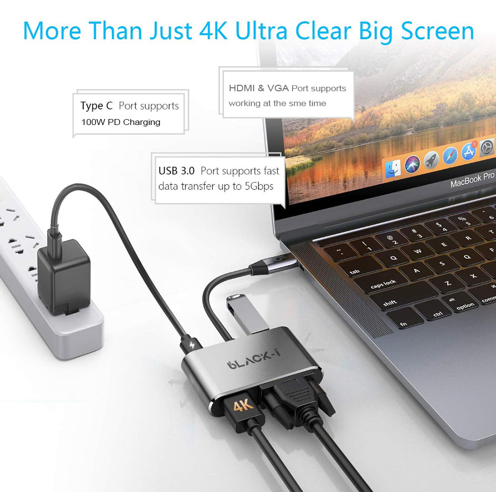 Black-i USB-C 4 in 1 Hub 