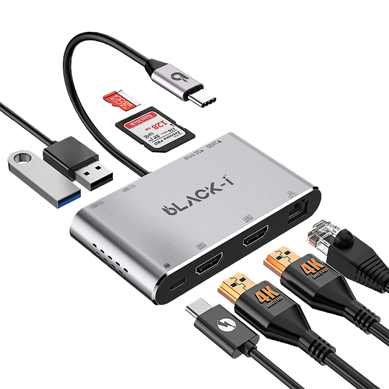 Black-i USB-C 8 in 1 Docking Station 