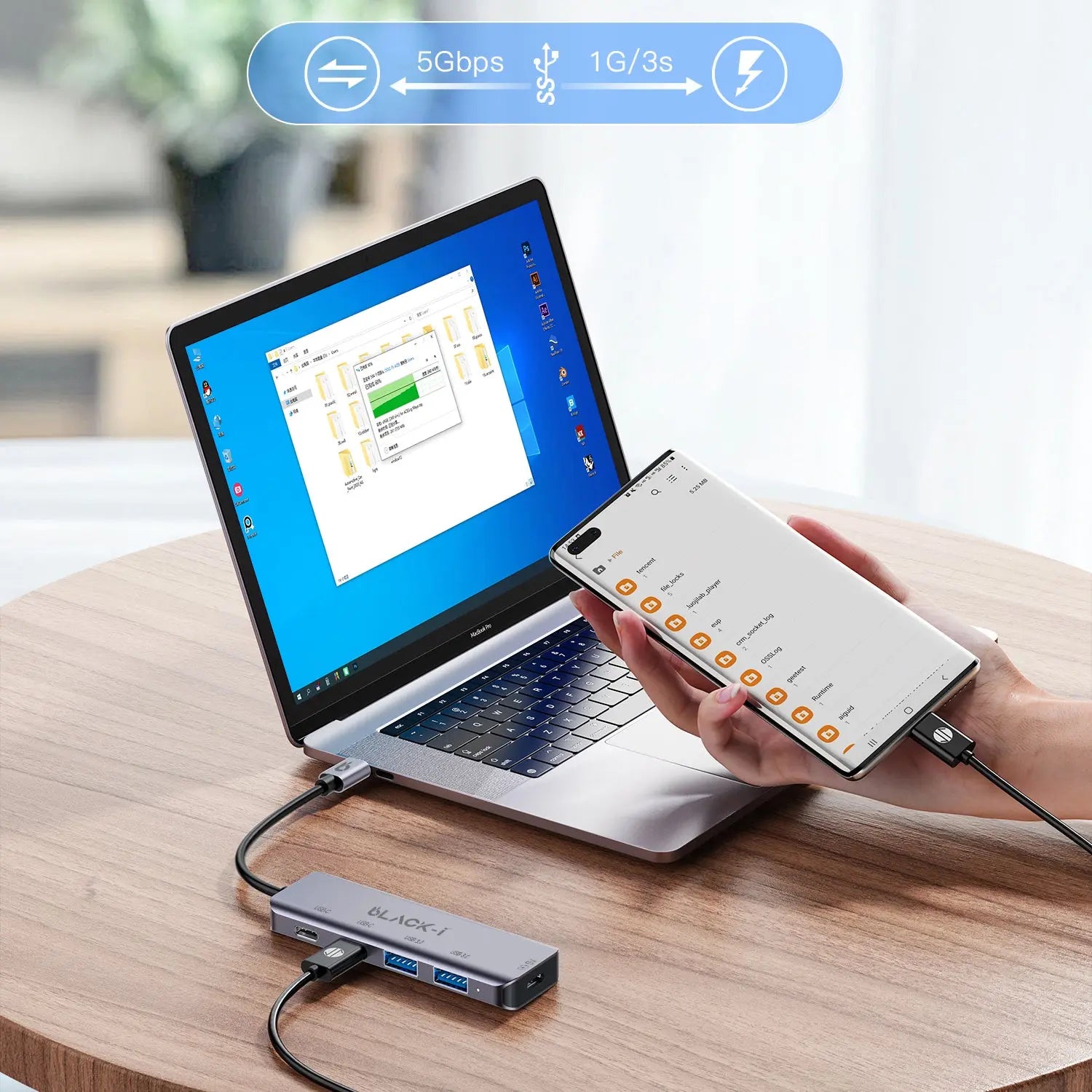 Black-i USB-C to 2*USB-C & 2*USB 3.0 Hub 