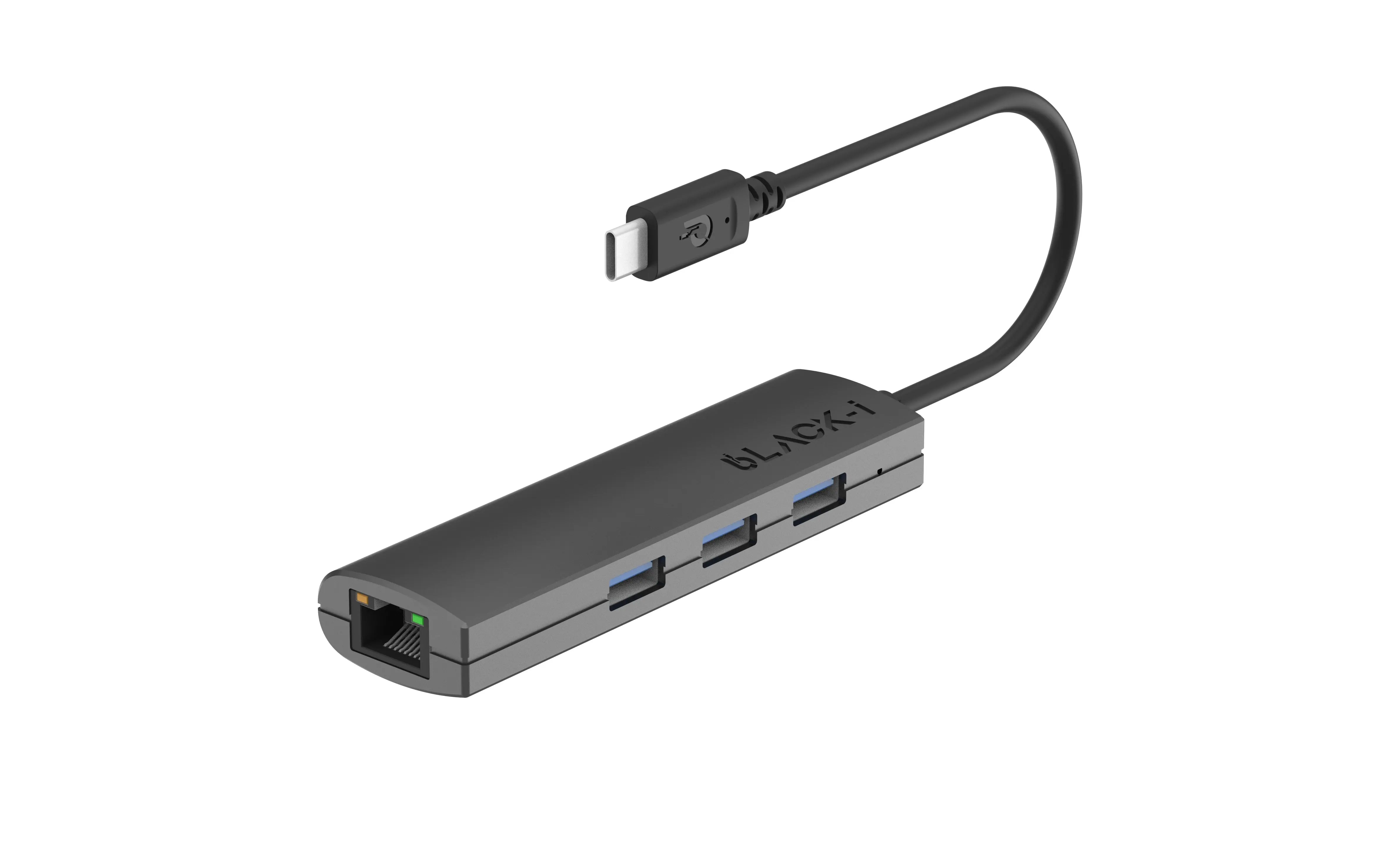 Black-i USB-C to 3-Port USB 3.0 Hub & Gigabit Lan 