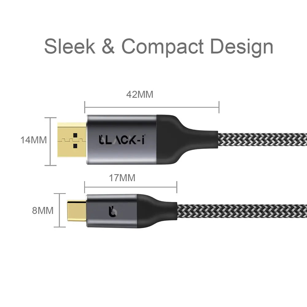 Black-i USB-C to DisplayPort 4K Cable 1.8 Meter 