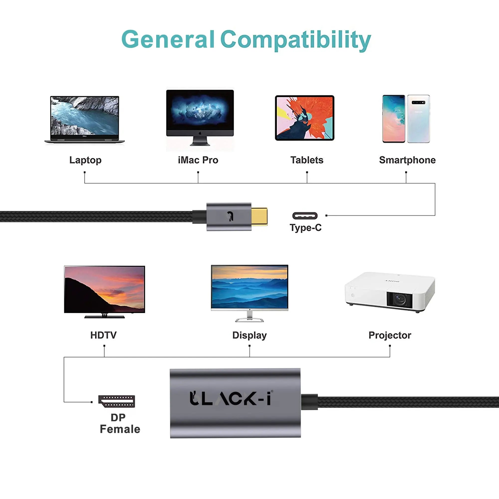Black-i USB-C to DisplayPort 4K Converter 