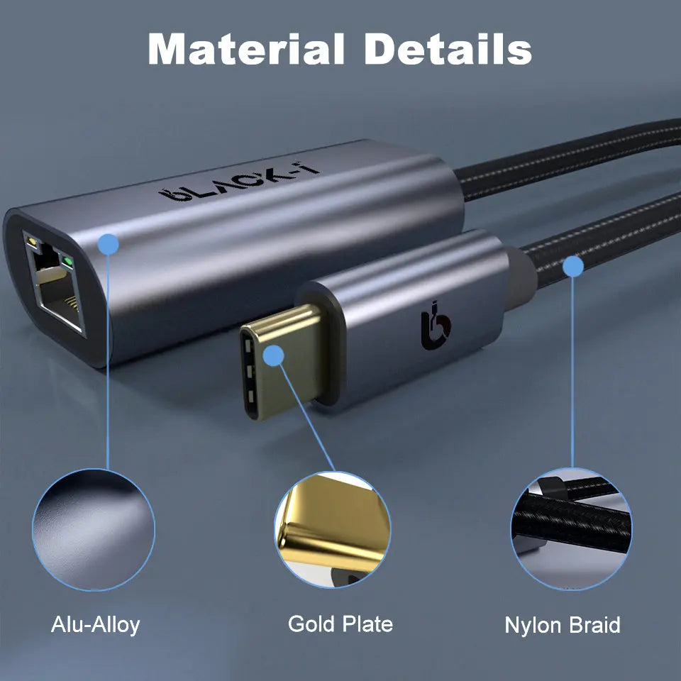 Black-i USB-C to Gigabit LAN Converter 