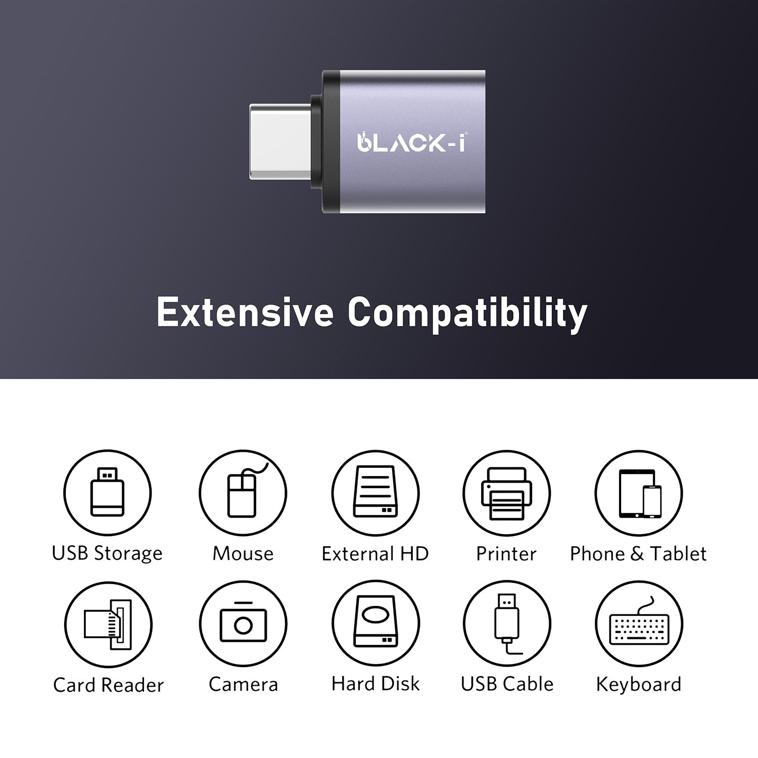 Black-i USB-C to USB 3.0 OTG Converter 