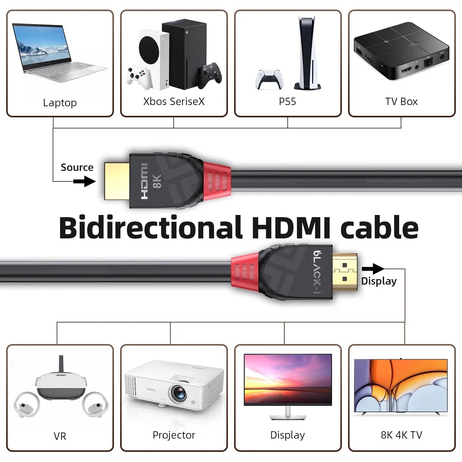 Black-i Ultra High-Speed HDMI 2.1 8K Cable 