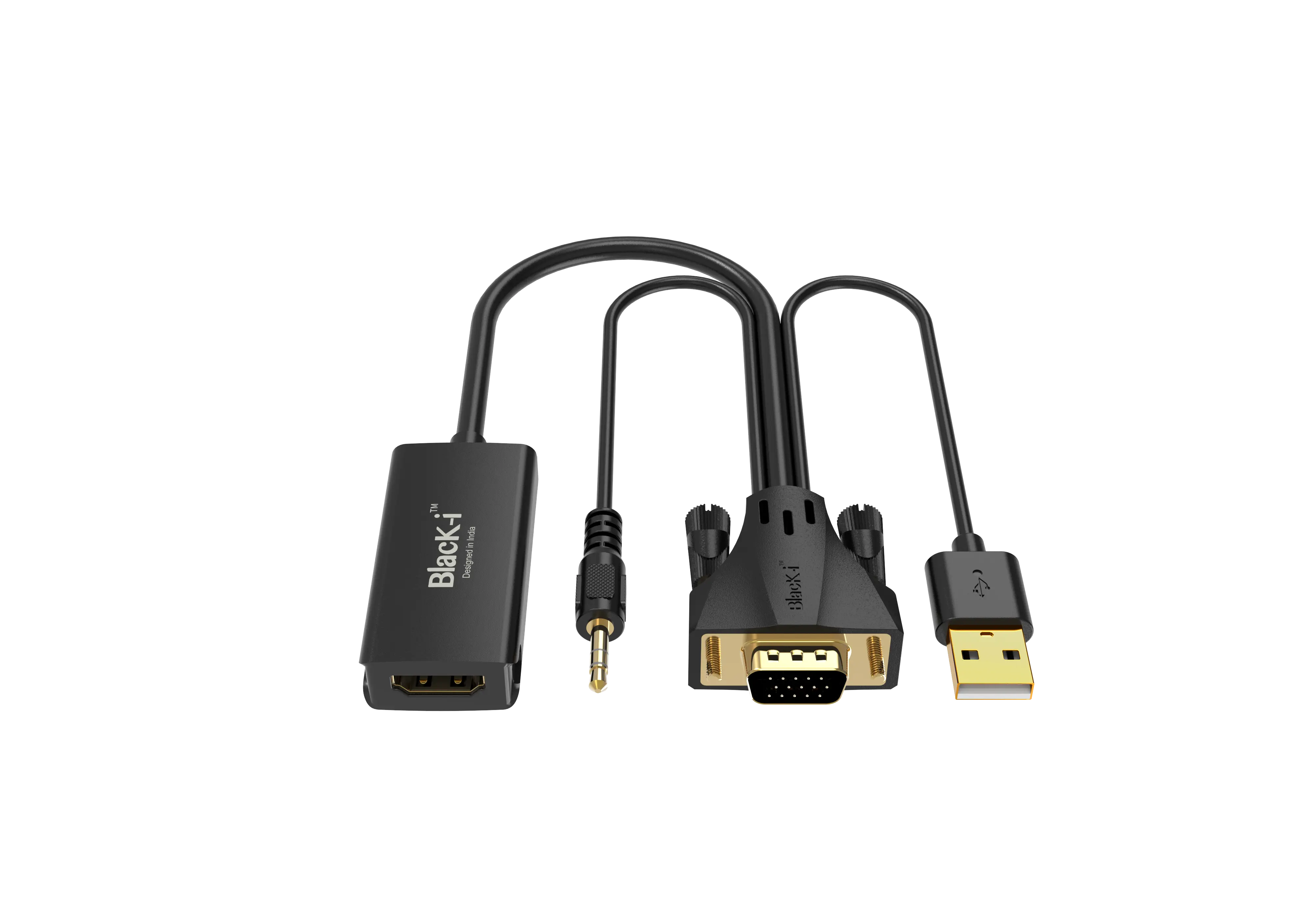 Black-i VGA to HDMI Converter with Audio 