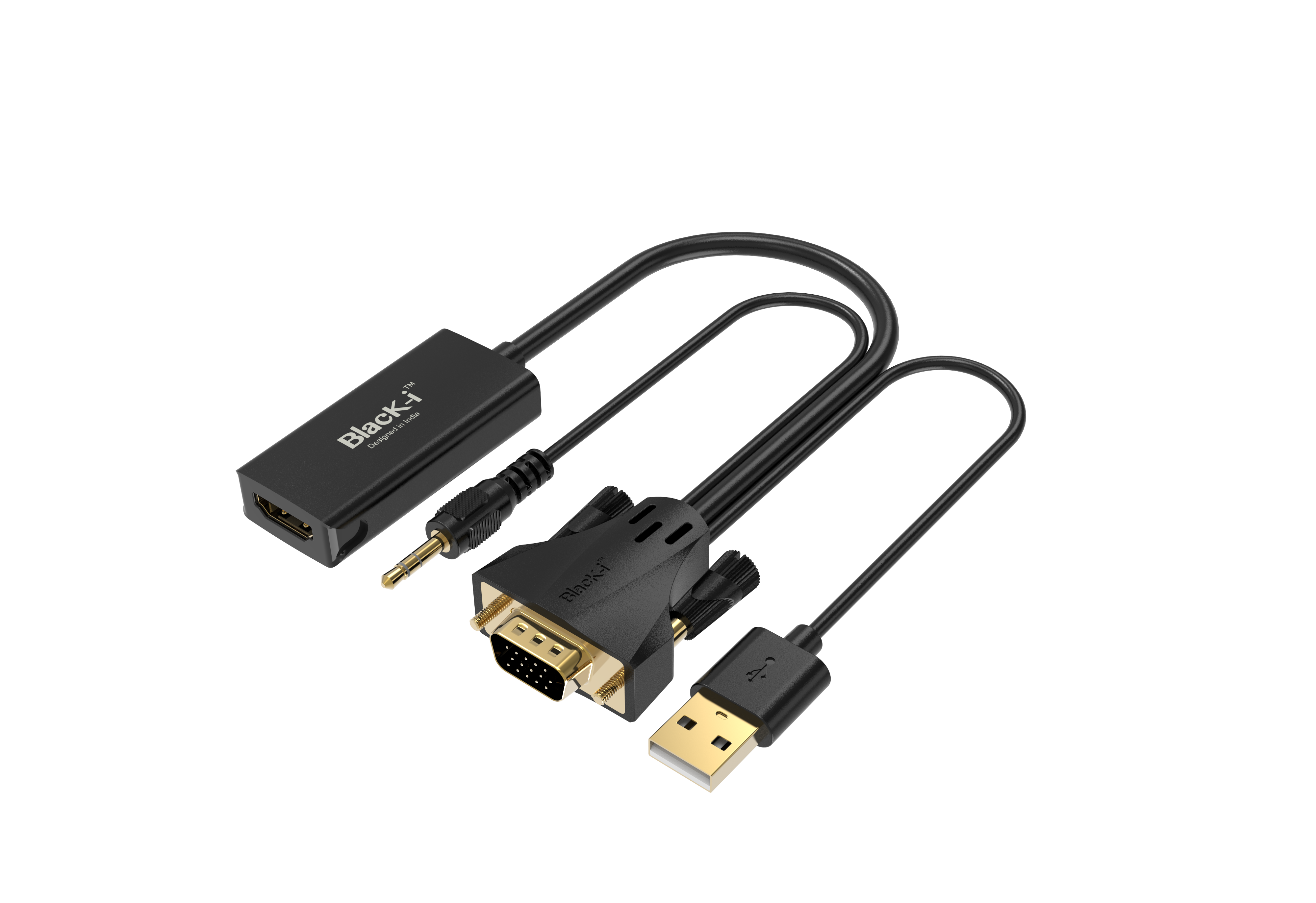 Black-i VGA to HDMI Converter with Audio 