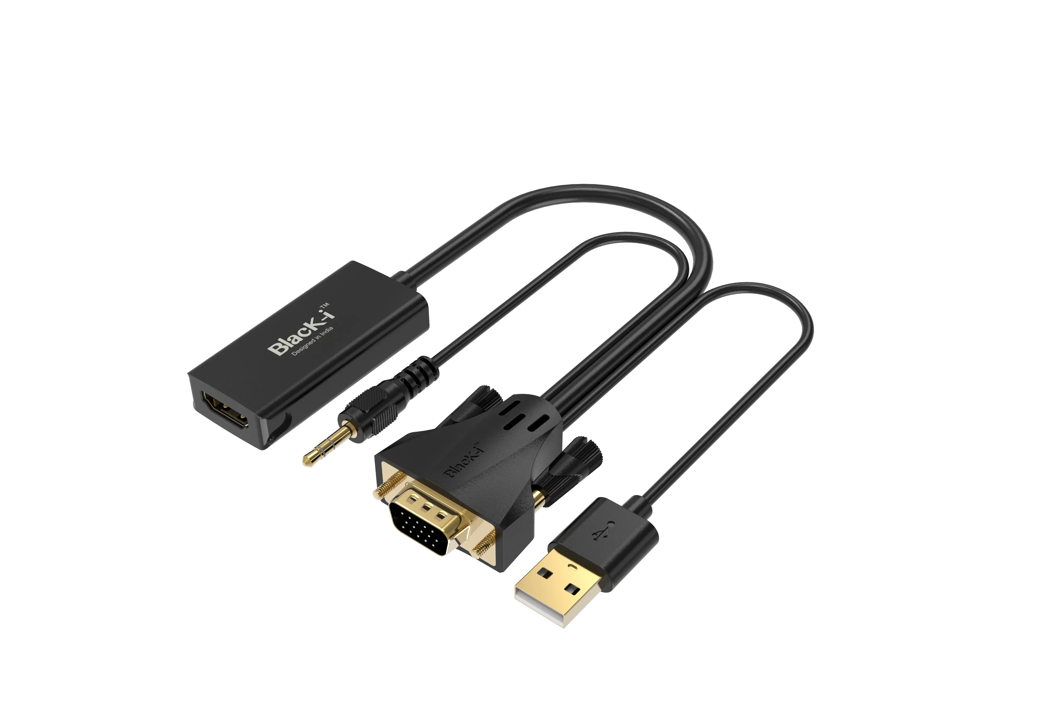 Black-i VGA to HDMI Converter with Audio 