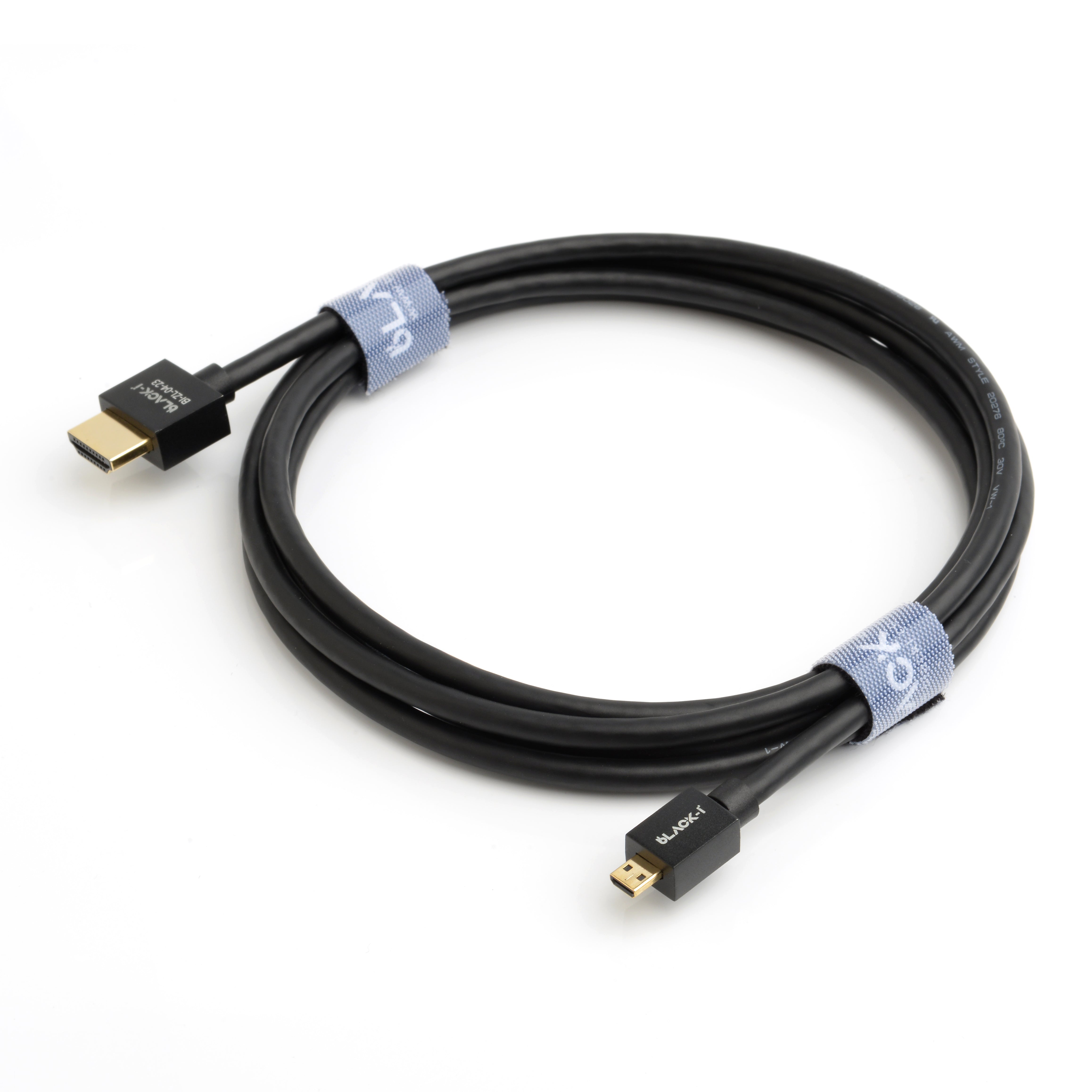 Black-i Micro HDMI to HDMI 4K Cable - 2 Meter Length – Crystal-Clear Visuals in Compact Form for Enhanced Connectivity