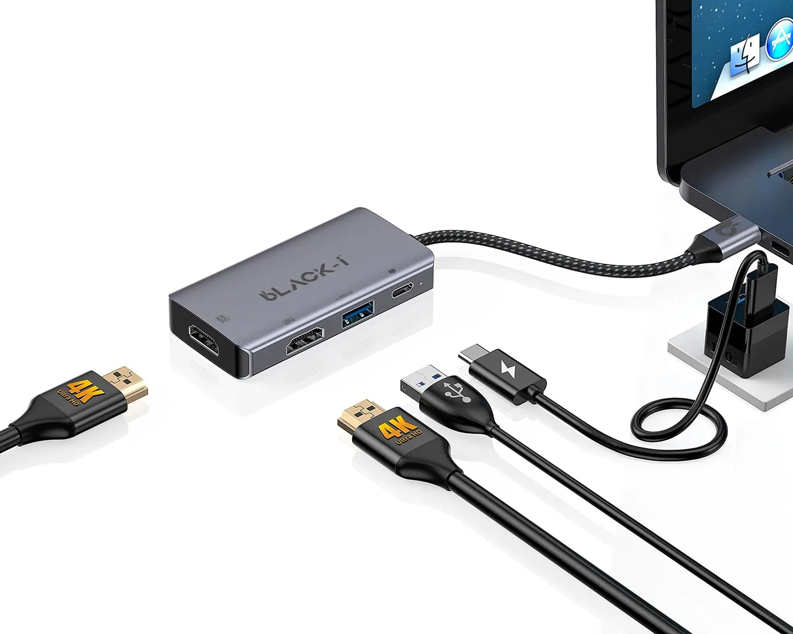 USB C hub with dual HDMI and USB port close up model BI-TC2HDMI